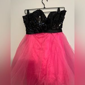Pink and black dress